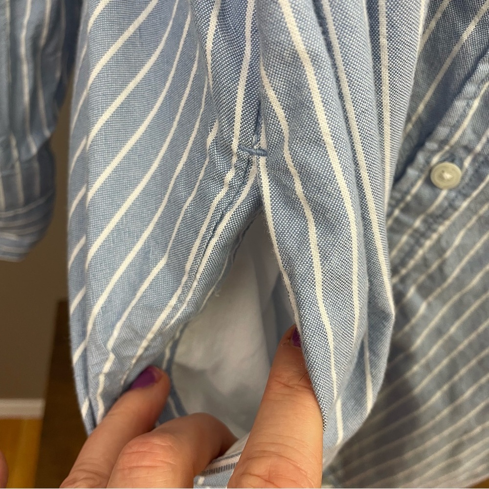 Universal Thread Med Long Button Up Long Sleeve chambray stripe Shirt Dress - Picture 3 of 11
